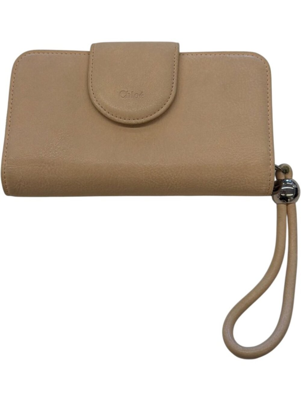 735155CR C1 Chloe Wallet Long Beige Leather